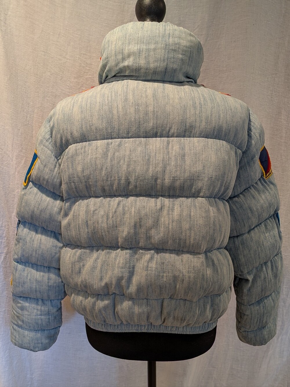 Aviator Nation Vintage Patch Denim Apres Puffer Size S - Picture 5 of 15